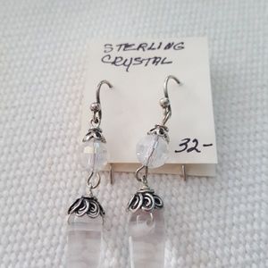Sterling and crystal dangle earrings